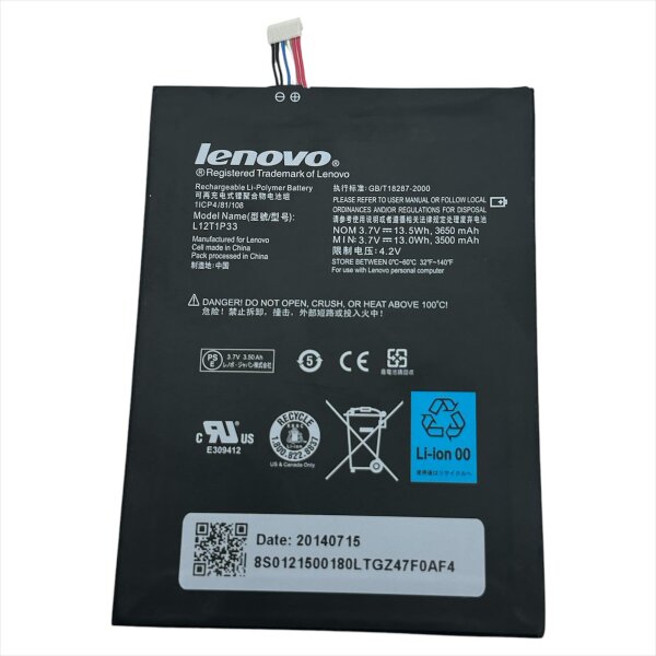Original Akku L12T1P33 3500mAh für Lenovo IdeaTab A1000, A3000, A5000