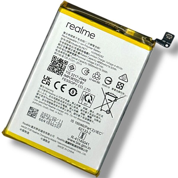 Original Realme BLP877 Akku Batterie Accu Battery - BLP877 - Für Realme 8i - Bulk - Grade A
