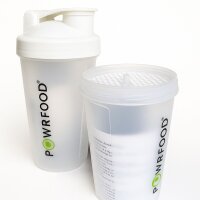 Protein-Shaker 600 ml – Transparenter Mixbecher mit Skala, Schraubdeckel & Sieb